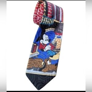 Vtg 1990s Disney Mickey & Pluto Balancine Hot Cakes Tie Made in Korea Y2K Books